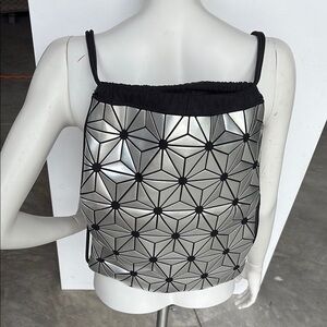 Geometric Silver and Black Tank Top